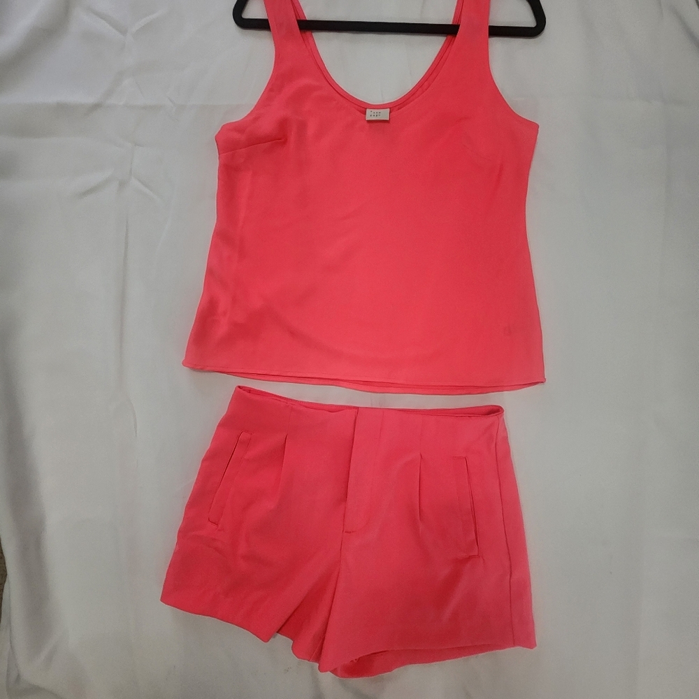 A New Day Coral Stretch Top & Shorts